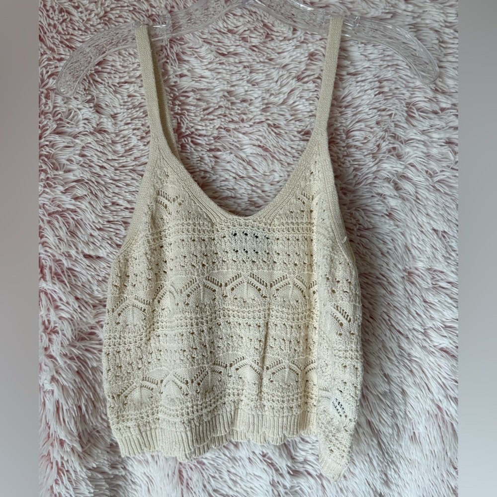 Elegant Cream Knit Camisole Top